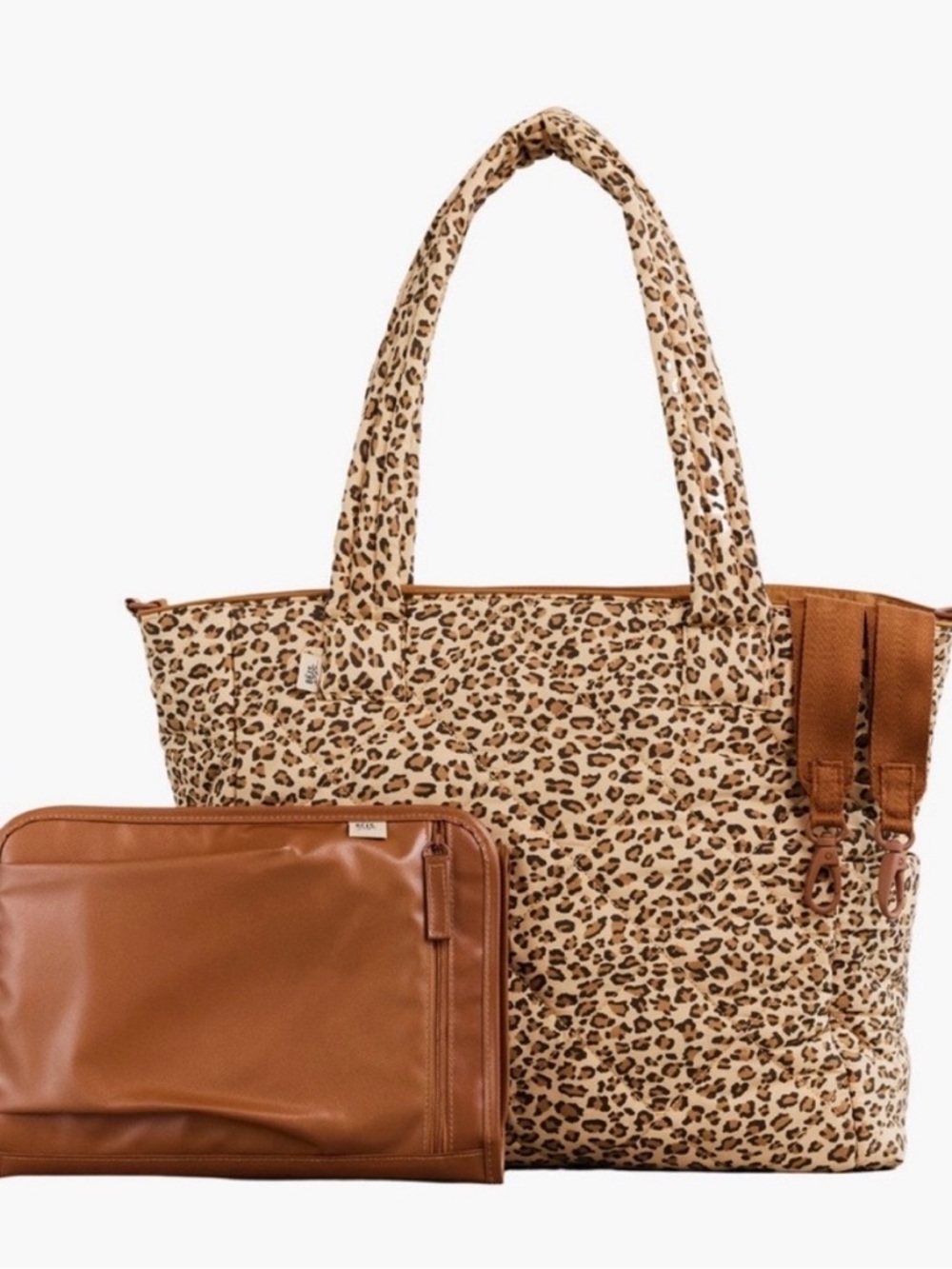 BEIS x Elsa Hosk Wild Child Leopard Tote Diaper Bag